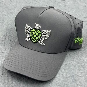 Waggle Golf Hat Gray Performance Snap Back Birds Brews Adjustable Breathable